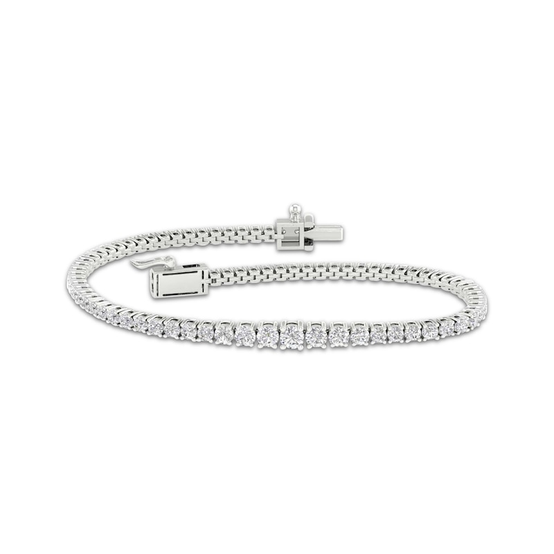 Main Image 1 of Lab-Grown Diamonds by KAY Graduating Tennis Bracelet 3 ct tw 10K White Gold 7&quot;