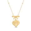 Thumbnail Image 1 of Bow & Heart Dangle Necklace 10K Yellow Gold