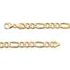 Thumbnail Image 4 of Diamond-Cut Figaro Chain Necklace 6.6mm Solid 10K Yellow Gold 22&quot;