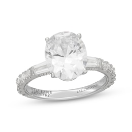 Neil Lane Artistry Oval-Cut Lab-Grown Diamond Engagement Ring 4 ct tw 14K White Gold