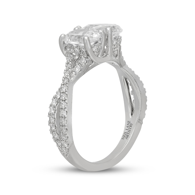 Neil Lane Artistry Oval-Cut & Pear-Shaped Lab-Grown Diamond Toi et Moi Engagement Ring 1-7/8 ct tw 14K White Gold