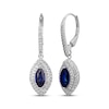 Thumbnail Image 1 of Marquise-Cut Blue Lab-Created Sapphire & White Lab-Created Sapphire Double Halo Drop Earrings Sterling Silver