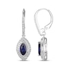 Thumbnail Image 3 of Marquise-Cut Blue Lab-Created Sapphire & White Lab-Created Sapphire Double Halo Drop Earrings Sterling Silver