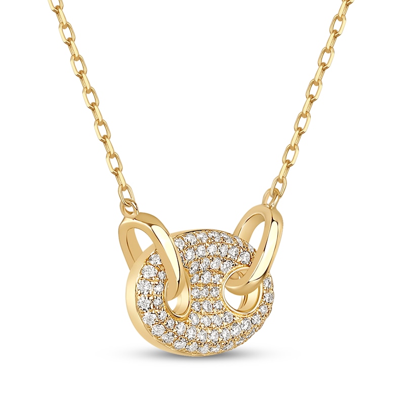 Main Image 2 of STUDIO BY KAY Diamond Mariner Link Pendant Necklace 3/8 ct tw 10K Yellow Gold 18&quot;