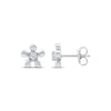 Thumbnail Image 1 of Diamond Solitaire Flower Stud Earrings 1/10 ct tw 10K White Gold (I/I2)