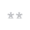 Thumbnail Image 2 of Diamond Solitaire Flower Stud Earrings 1/10 ct tw 10K White Gold (I/I2)