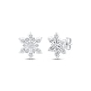 Thumbnail Image 1 of Diamond Snowflake Stud Earrings 1/4 ct tw 10K White Gold