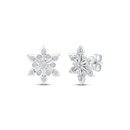 Diamond Snowflake Stud Earrings 1/4 ct tw 10K White Gold