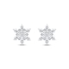 Thumbnail Image 2 of Diamond Snowflake Stud Earrings 1/4 ct tw 10K White Gold