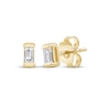 Thumbnail Image 1 of Baguette-Cut Diamond Solitaire Stud Earrings 1/15 ct tw 14K Yellow Gold (I/I2)