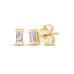 Baguette-Cut Diamond Solitaire Stud Earrings 1/15 ct tw 14K Yellow Gold (I/I2)