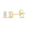 Thumbnail Image 3 of Baguette-Cut Diamond Solitaire Stud Earrings 1/15 ct tw 14K Yellow Gold (I/I2)