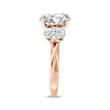 Thumbnail Image 2 of Memories Moments Magic Lab-Grown Diamond Oval-Cut Three-Stone Engagement Ring 3-1/2 ct tw 14K Rose Gold