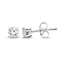 Lab-Grown Diamonds by KAY Round-Cut Diamond Solitaire Stud Earrings 7/8 ct tw 10K White Gold (I/SI2)