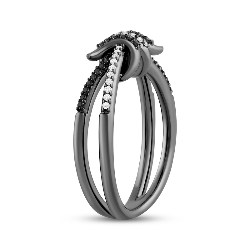 Main Image 2 of Ink & Ice Black & White Diamond Barbed Wire Knot Ring 1/5 ct tw Black Rhodium-Plated Sterling Silver