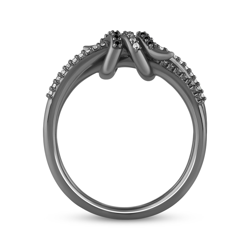 Main Image 3 of Ink & Ice Black & White Diamond Barbed Wire Knot Ring 1/5 ct tw Black Rhodium-Plated Sterling Silver