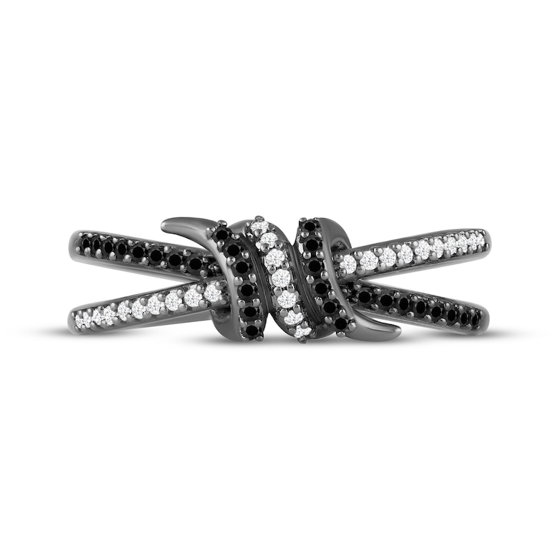 Main Image 4 of Ink & Ice Black & White Diamond Barbed Wire Knot Ring 1/5 ct tw Black Rhodium-Plated Sterling Silver