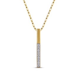 STUDIO BY KAY Diamond Vertical Bar Necklace 1/6 ct tw 10K Yellow Gold 18&quot;