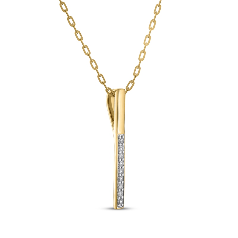 Main Image 2 of STUDIO BY KAY Diamond Vertical Bar Necklace 1/6 ct tw 10K Yellow Gold 18&quot;