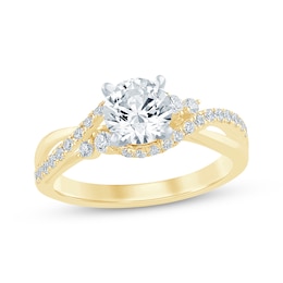 Now + Forever Round-Cut Diamond Bypass Engagement Ring 1-1/4 ct tw 14K Yellow Gold