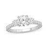 Thumbnail Image 1 of KAY Signature Collection Round-Cut Lab-Grown Diamond Three-Stone Engagement Ring 2 ct tw 14K White Gold