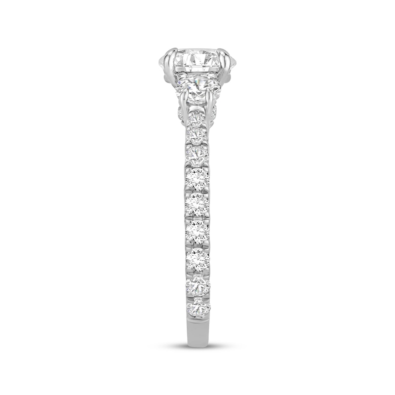 Main Image 2 of KAY Signature Collection Round-Cut Lab-Grown Diamond Three-Stone Engagement Ring 2 ct tw 14K White Gold