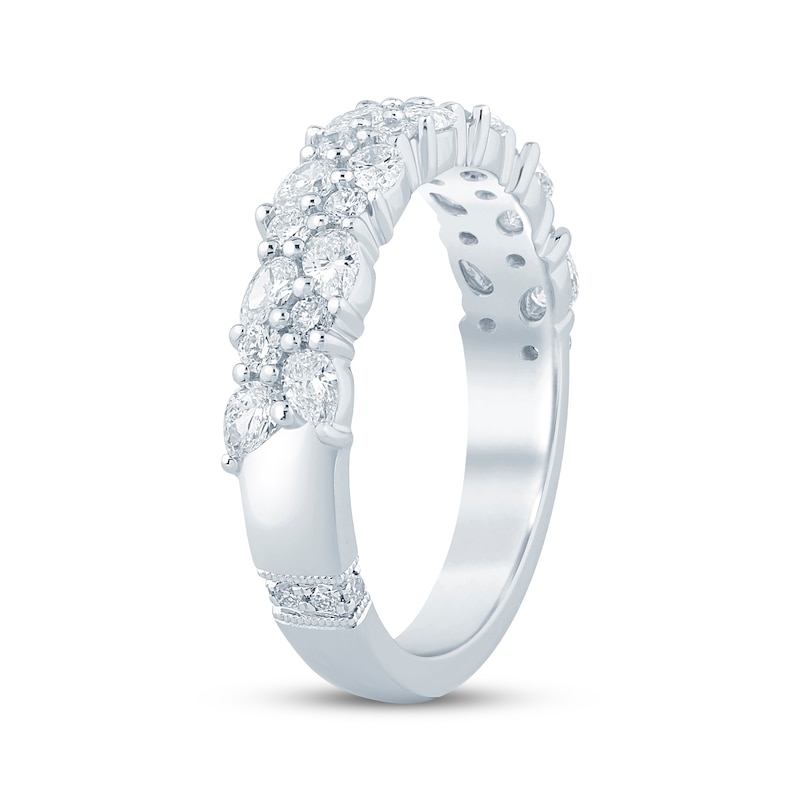 Main Image 2 of Monique Lhuillier Bliss Pear-Shaped & Round-Cut Lab-Grown Diamond Anniversary Ring 3/4 ct tw 18K White Gold