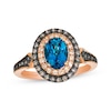 Thumbnail Image 1 of Le Vian Oval-Cut Blue Topaz & Diamond Ring 3/8 ct tw 14K Strawberry Gold