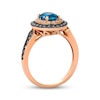 Thumbnail Image 2 of Le Vian Oval-Cut Blue Topaz & Diamond Ring 3/8 ct tw 14K Strawberry Gold