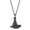 Thumbnail Image 1 of Wicked Black Diamond Witch Hat Necklace 1/8 ct tw Black Rhodium-Plated Sterling Silver 18&quot;