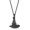 Thumbnail Image 2 of Wicked Black Diamond Witch Hat Necklace 1/8 ct tw Black Rhodium-Plated Sterling Silver 18&quot;