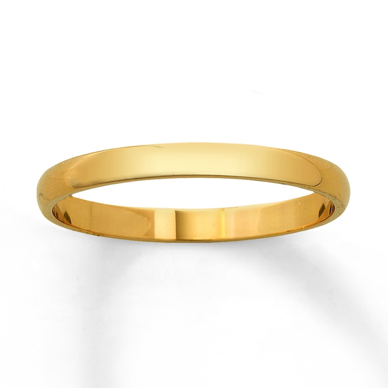 Women's Wedding Band 10k Yellow Gold 2mm - Size 7 