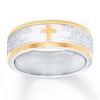 Thumbnail Image 1 of Men's Wedding Band Stainless Steel/Yellow Ion-Plating 8mm