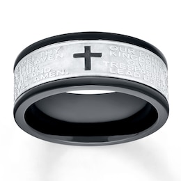 Now + Forever Men's Wedding Band Stainless Steel/Black Ion-Plating 9mm