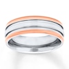 Thumbnail Image 1 of Men's Wedding Band Stainless Steel/Rose Ion-Plating 7mm