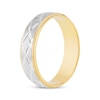 Thumbnail Image 1 of Men's Diamond-Cut Geometric Wedding Band 10K Two-Tone Gold