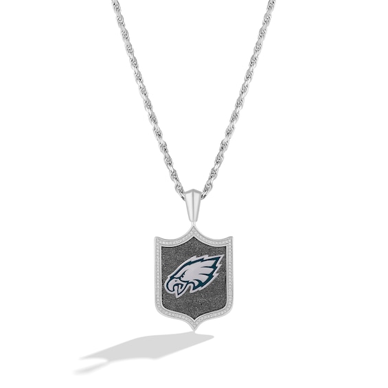 True Fans Arizona Cardinals 1/5 CT. T.W. Diamond and Enamel Reversible  Shield Necklace in Sterling Silver