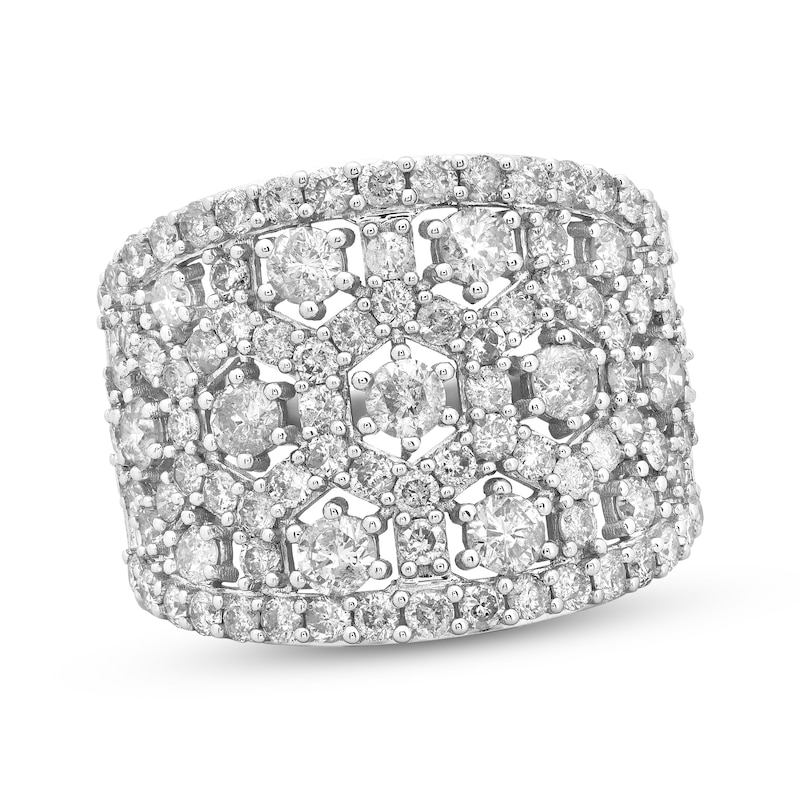 Main Image 1 of Diamond Hexagon Ring 3 ct tw 10K White Gold