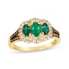 Thumbnail Image 1 of Le Vian Emerald Three-Stone Ring 3/8 ct tw Diamonds 14K Honey Gold