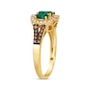 Thumbnail Image 2 of Le Vian Emerald Three-Stone Ring 3/8 ct tw Diamonds 14K Honey Gold