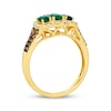 Thumbnail Image 3 of Le Vian Emerald Three-Stone Ring 3/8 ct tw Diamonds 14K Honey Gold