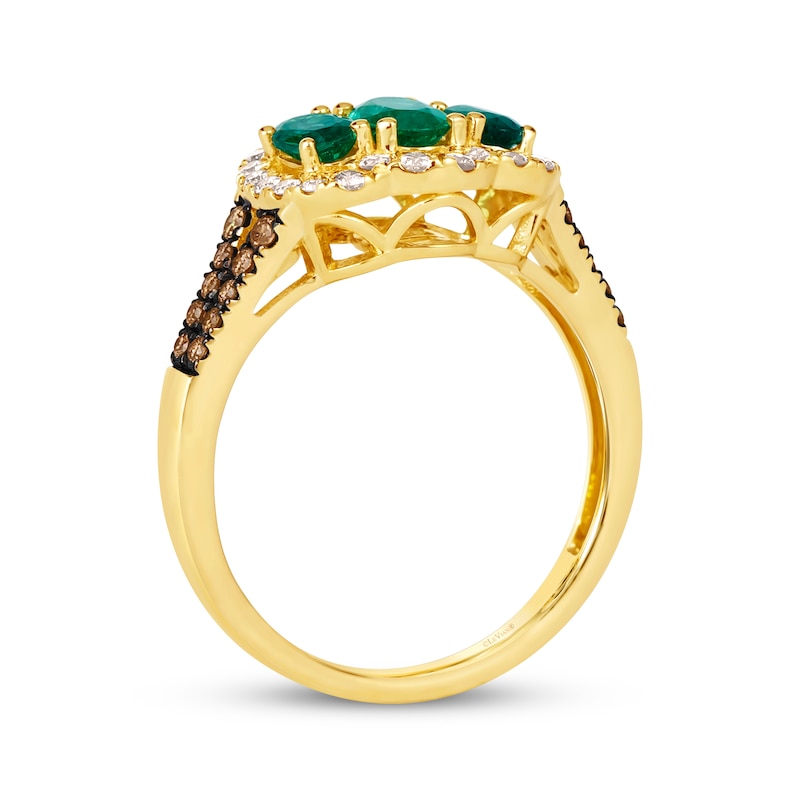 Le Vian Emerald Three-Stone Ring 3/8 ct tw Diamonds 14K Honey Gold | Kay