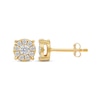 Thumbnail Image 3 of Diamond Halo Stud Earrings 1/4 ct tw 10K Yellow Gold