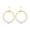 Thumbnail Image 2 of Diamond Convertible Circle & Hoop Earrings 3/4 ct tw 10K Yellow Gold