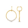 Thumbnail Image 3 of Diamond Convertible Circle & Hoop Earrings 3/4 ct tw 10K Yellow Gold