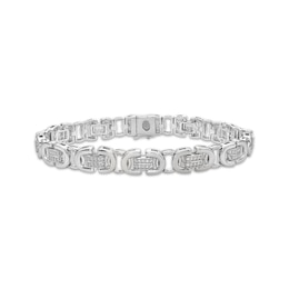 Men's Diamond Link Bracelet 1 ct tw Sterling Silver 8.5&quot;