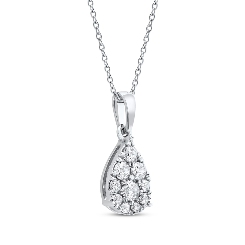 Main Image 2 of Diamond Teardrop Necklace 1/2 ct tw 10K White Gold