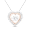 Thumbnail Image 0 of Unstoppable Love Diamond Double Heart Frame Necklace 1/5 ct tw 10K Two-Tone Gold 19"