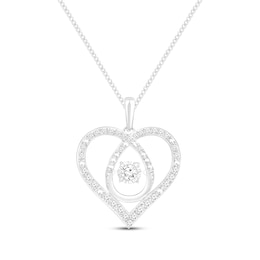 Unstoppable Love Diamond Heart Necklace 1/4 ct tw Sterling Silver 19&quot;