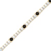 Thumbnail Image 2 of Black & White Diamond Station Bracelet 2-1/2 ct tw 10K Yellow Gold 7&quot;